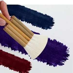 Platt mjuk gethår ​​Hake Paint Brush Bamboo Handle Borst för akvarell Gouache Traditionell kinesisk målningskonsttillbehör