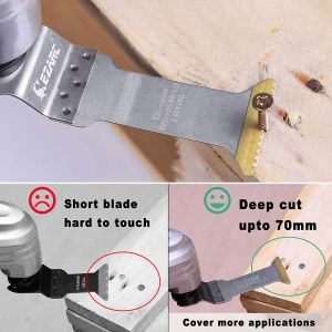 3/6PCS Titanium Oscillating Multitool Blades Extra-Long Power Cut Saw Blades Fast Speed Cutting for Wood,Metal and Hard Material