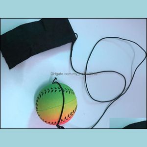 Bollar grossist baseball och softball leksaker ny ankomst slumpmässig 5 stil rolig bouncy fluorescerande gummiboll handledsband släpp leverans spor otszi