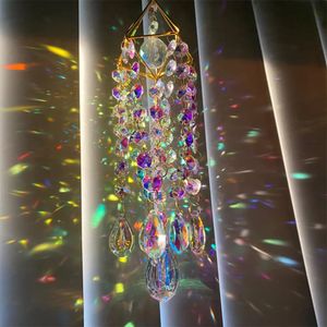 50 cm Kristall Sonnencatcher Hängende Wind Chime Garten Prismas Dekorationen Balkonen Sonnenfänger zum Aufhängen von Regenbogenhersteller Glass Prismen 240521