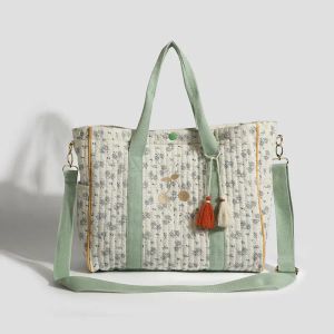Mamma väska stor kapacitet tygväska lyx designer väska mamma och baby väska blommig messenger blöja väska