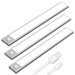 Lampade da tavolo Sensore di movimento sotto mobile Lumo Kit set di strisce notturne ricaricabile per la camera da letto per armadio da cucina 12 pollici