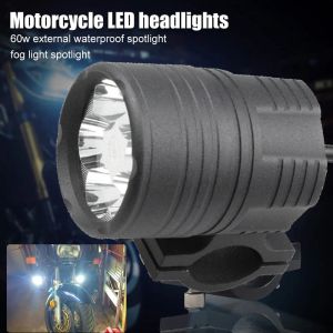 60W faróis de motocicleta Auxiliar Spotlights LED 12V 24V Motocross Foglights Scooters acionando luzes da lâmpada Drl Cars Acessórios