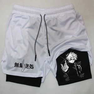 Męskie szorty anime męskie szorty Summer Sportswear 2-w-1 Fitness Pływanie Plusowe rozmiary męskie odzież sportowa S-5xl S2452411