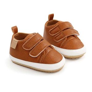 First Walkers Baby Boys and Girls Soft Sole Rubber Shoes Newborn Synthetic Leather Anti slip Shoes First Step for Children d240525