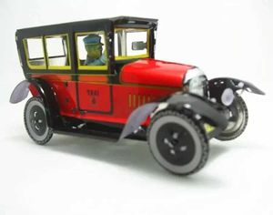Wind-up Toys Classic Series Retro Clockwork Wind Up Metal Walking Tin Toy Old Car Taxi Robot Mechanical Childrens Christmas Gift S2452444