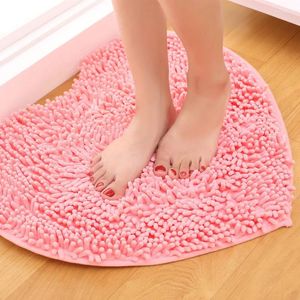 Carpets Zeegle Heart Forma Chenille Plexush absorvente banheiro tapetes