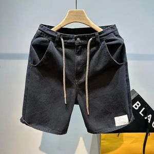 Mann Denim Shorts Graphic Draw String Black Short Jeans Hosen für Männer koreanische Mode Emo Retro Cowboy xxxl Sommer Original 240523