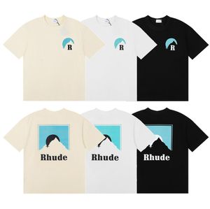 Tops Highstreet hip-hop damskie/męskie designerskie koszulka Rhude wysokiej jakości koszulki designerski