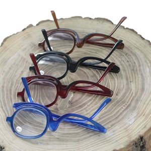 Förstoringsglas som roterar sminkläsningsglasögon vikta glasögon kosmetisk general +1.0- +4,0 ensidiga glasögon