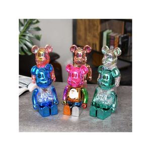 brick400% violent building block bear electroplating series online celebrity trend doll ornaments gifts