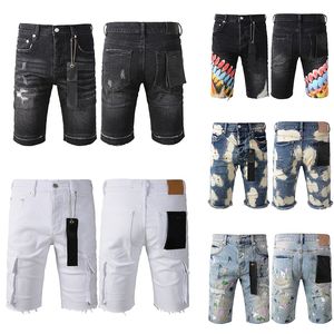 Pantaloni corti da cowboy stampare pantaloncini da carico pantaloncini da carico uomini stretti jeans casual estate magra a mosca a metà cerniera a mosca hip hop pantaloncini