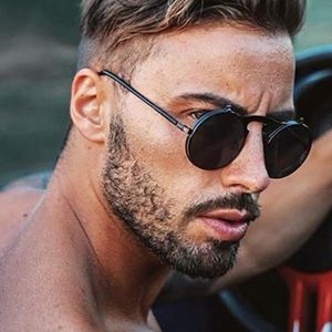 Occhiali da sole a vapore rotonde in metallo femminile retrò a flip circolare doppi occhiali da sole uomo cerchia glassunglassessunglasses 243h