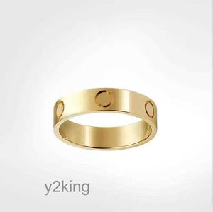4mm 5mm 6mm Titanium Steel Silver Love Ring Fashion Designer Men and Women Rose Gold Jewelry Band with Diamonds for Lovers Couple Rings Gift 3CI9