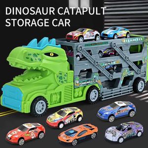 ダイキャストモデルカー3レベルコンテナトラックトランストランストラックポップアップ折りたたみ式ストレージシミュレーションカーモデルボーイおもちゃ車S545210