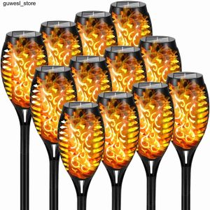 Nocne światła na zewnątrz 12 -letnia Solar Flame Light Waterprood 12 -LED TORCH PRZEDŁUGA LIGERA ZAWIEDANIE do Outdoor Courtyard Gardens Dekoracja Halloween S2452410