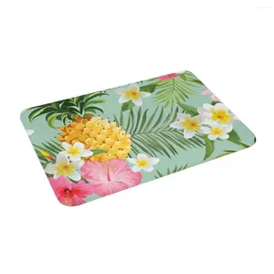 Carpets Pineapple Flowers 24" X 16" Non Slip Absorbent Memory Foam Bath Mat For Home Decor/Kitchen/Entry/Indoor/Outdoor/Living Room
