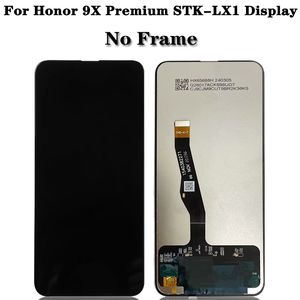 Testa nya 9x LCD för Huawei Honor 9X 9 X Premium Global STK-LX1 LCD Display Pekskärm Digitizer Assembly+Frame