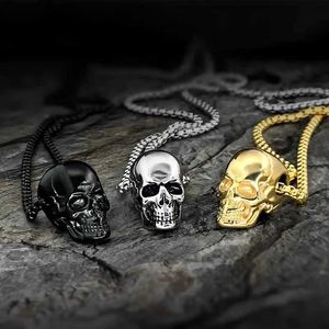 Pendant Necklaces HNSP stainless steel skull necklace charm pendant for mens jewelry Halloween gift accessories S2452599 S2452466