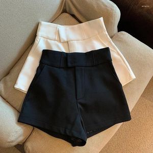 Women's Shorts Zik Y2K Streetwear Black Women Elegant High Waist White A Line Wide Leg Suit Short Sexy Club Slim Pants