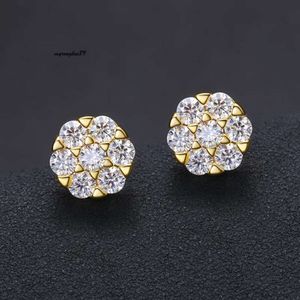 Bestanden Test Männer Frauen d Farbe 3mm Moissanit Sterling Sier Gold Plated Bling Diamond Bolnen Ohrringe Schönes Geschenk