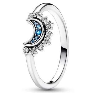 Para pierścieni Nowe srebro 925 nadaje się do błyszczącego księżyca i słońca w lecie, odpowiednie do koktajli koktajlowych damskich palcami wysokiej biżuterii