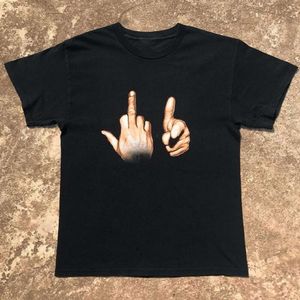 Marca de designer de camisetas masculinas o mais rápido possível, o rapper de hip-hop americano usa o mesmo gesto para camisetas vintage de mangas curtas para homens