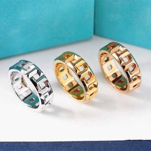 Cluster Rings Classic design S925 sterling silver geometric hollow ring for womens minimst fashion brand luxury jewelry couple gift T240524