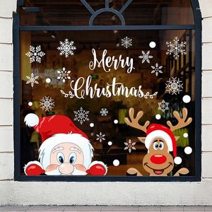 Adesivi per finestre Merry Christmas Babbo Natale Film per la decorazione della casa Adesivo di vetro Claus