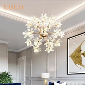 Lustres 2024 Personalidade criativa moderna Cristal de luxo Chandelier Dandelion Ball Pingente Sala de Jantar Viva Luz Solpida