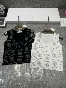 Luxury Designer 2024 Summer Women 2 Colour Flower Knit Tank Tops Sleeveless Letter Elegant Top For Female Casual Fashion Vest