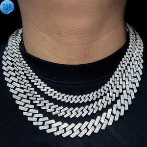 Real S925 Cuban Link 10mm 12mm Pass Diamond Tester VVS Moissanit Edelstein Halskette Moissanit Kubanische Verknüpfungskette