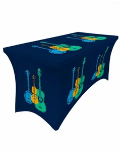 Table Skirt Musical Instruments Guitar Rectangular Elastic Wedding El Cover Holiday Dining Tablecloth