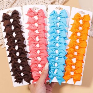 10st/set Colorful Ribbon Bowknot Clip for Girls Mini Handgjorda hårnålar Barrettes huvudbonad barn baby hår tillbehör