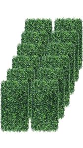 Decorative Flowers Wreaths Pcs Artificial Boxwood Grass 25x25cm Backdrop Panels Topiary Hedge Plant Garden Backyard Fence Greene8878260