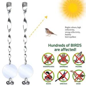 Decorazioni da giardino Bird Deterrent Schert Schere Repellente Basche riflettenti con campane per piccione all'aperto semplice