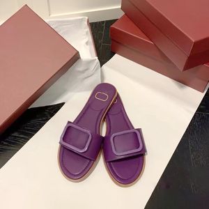 2024 Nowy oryginalny skórzany sandale luksusowy projektant slajd biały buty pantofel kobiety slower