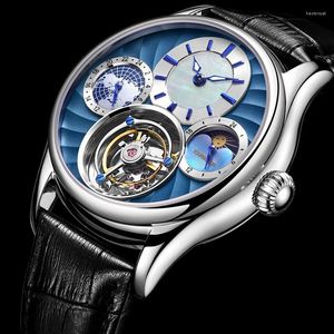 Armbanduhr Aesop Herren Uhren Tourbillon Multi funktionales Geschäft doppelseitig Edelsteinglas wasserdichte Mode