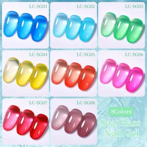 Lilycute 7ml Jelly Gel Gel Gel Solping Semi-trasparente Blu Sea Gel Vernish Nail Art Art Semi Permanente Gel Varnish