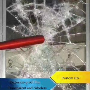 Fönsterklistermärken 2024 Säkerhetsfilm Transparent säkerhet Glas Skyddande klart folie Saksäker för Windows Public Places 400cm