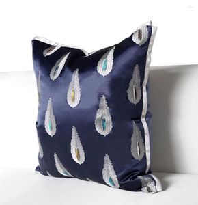 Travesseiro moda de travesseiro Bordado azul legal Pillow/Almofadas Caso 30x50 45 50 Decoração da casa da capa moderna européia