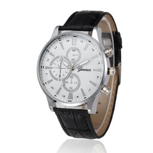 Zegarstok klasyczny moda mężczyzn Watch retro design skórzany zespół analogowy kwarc kwarcowy męski nadgarstek renogio masculino heren horloge d 2704