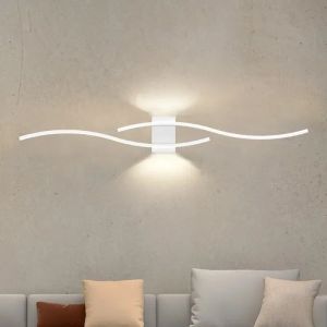 Modern LED Wall Light Long Strip Bedside Lamp TV Background Decorative Indoor Lighting for Bedroom Living Room Home Fixture