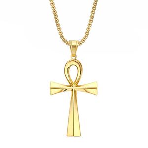 Naszyjniki wisiorek Starożytne egipska Ankh Cross Charm wisieant złota srebrna stal nierdzewna Naszyjnik Egyptowe kobiety i męskie prezenty biżuterii S2452599 S2452466