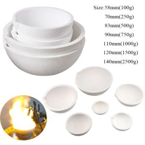 100g-5000g Grams Quartz Bowl Jewelry Equipment Crucible For Melting Gold Silver Platinum Refine Jewelry Casting Container