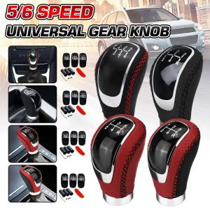 Universal 5/6 Speed Gear Shift Knob Shifter Lever Handle Stick PU Leather Auto Accessories For All Manual Car