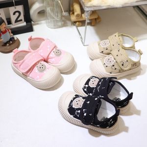 Kids Canvas Shoes Boy Boys Girls Designer Enfant Bears Sneakers Discale Develers Fearners Pink Black Shoe US 3C 10C