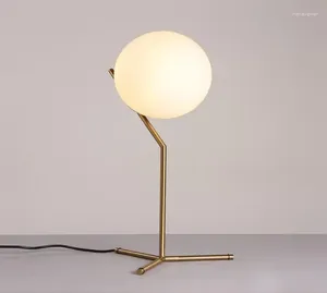 Tischlampen moderne weiße Glaslampe Globe Schatten LED LEG LICHT MESSION Wohnzimmer Schlafzimmer neben Hausbeleuchtung