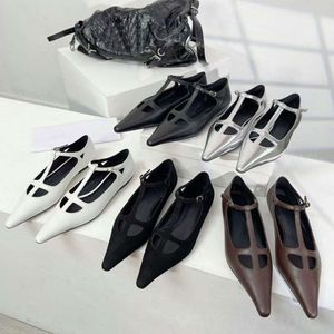 The Row Flat Top Quality Top Toke Sheepskina Mary Jane Buty Mokory damski balet sandałowy luksus designer butów fabryczne obuwie