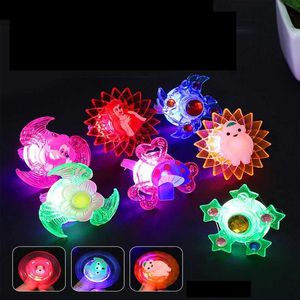 Führte den Nachthelljungen die LED -Lichtmenge und die Party, die Rave Glow Spins Finger Ring Party ausgeschaltet hat.Q240524